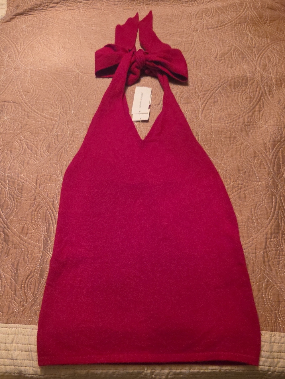 Banana Republic Ladies' Fuchsia Halter Tank Sweater / Top with Straps